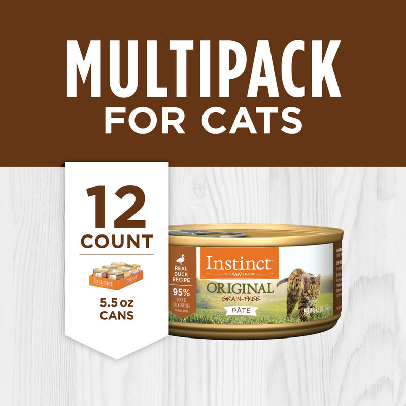 Instinct The Raw Brand Cat Original Grain-Free Pate Real Duck Recipe 5.5oz