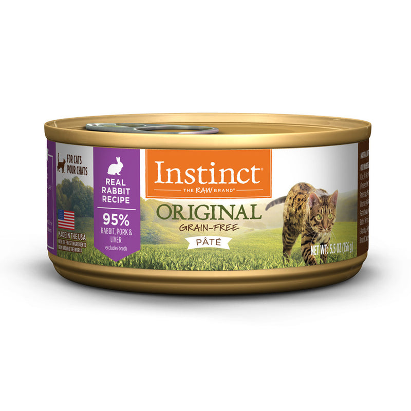 Instinct The Raw Brand Cat Original Grain-Free Pate Real Rabbit Recipe 5.5oz