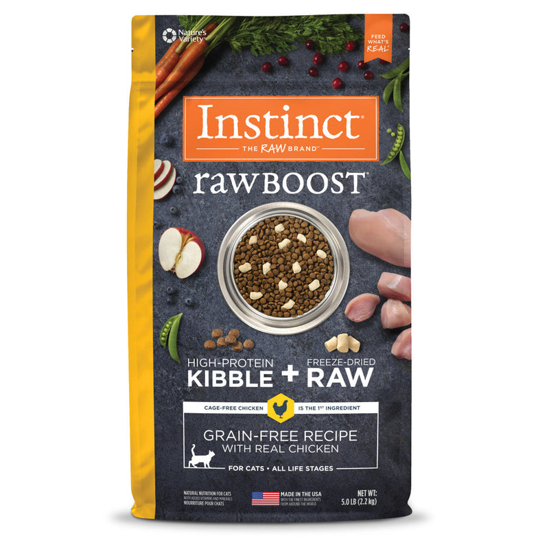 *DONATION TO THE CAT MUSEUM* Instinct The Raw Brand Cat Raw Boost Kibble Grain-Free Real Chicken 5lb
