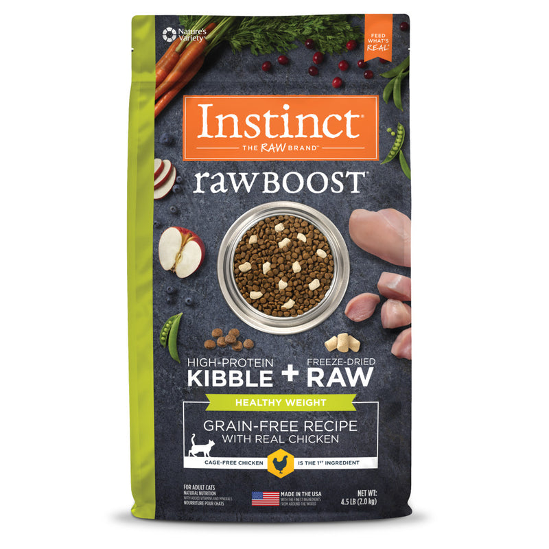 Instinct The Raw Brand Cat Raw Boost Kibble Healthy Weight Grain-Free Real Chicken 4.5lb
