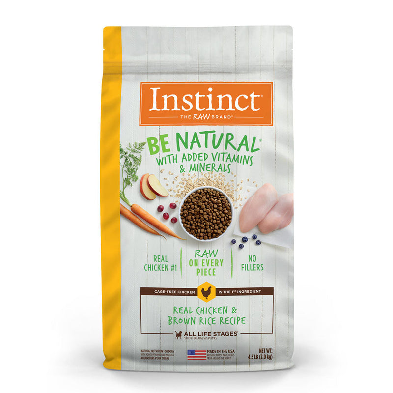 Instinct The Raw Brand Dog Be Natural Real Chicken & Brown Rice Recipe 4.5lb