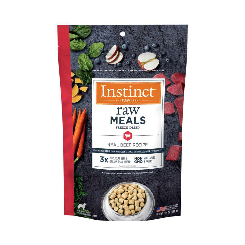 Instinct The Raw Brand Dog Raw Meals Freeze-Dried Real Beef Recipe 9.5oz