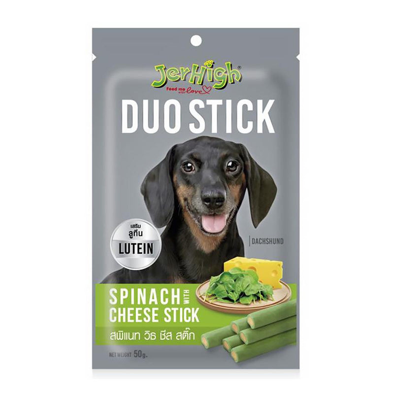 Jerhigh Dog Treat Duo Stick Spinach with Cheese Stick 50g