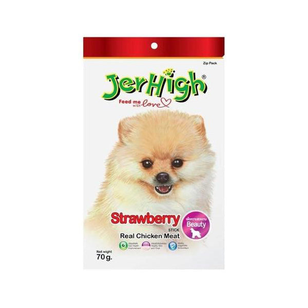 Jerhigh Dog Treat Strawberry Stick 70g