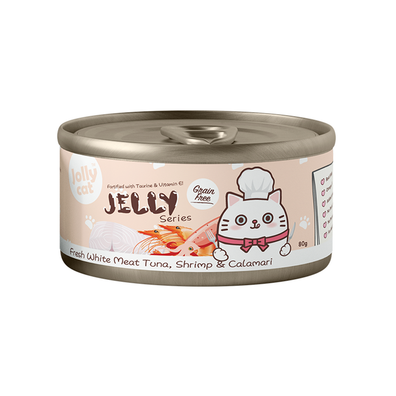 Jolly Cat Jelly Series Fresh White Meat Tuna, Shrimp & Calamari 80g