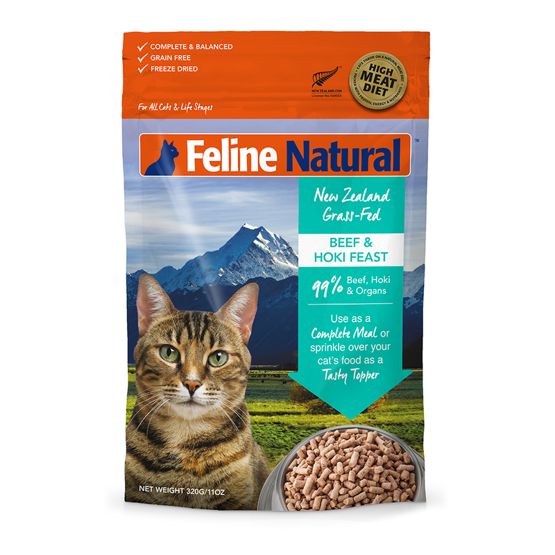 K9 Feline Natural Freeze Dried Beef and Hoki Feast 320g