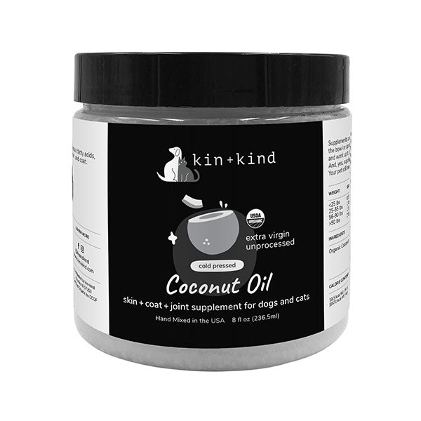 Kin + Kind Dog & Cat Supplement Cold Pressed Coconut Oil 8oz