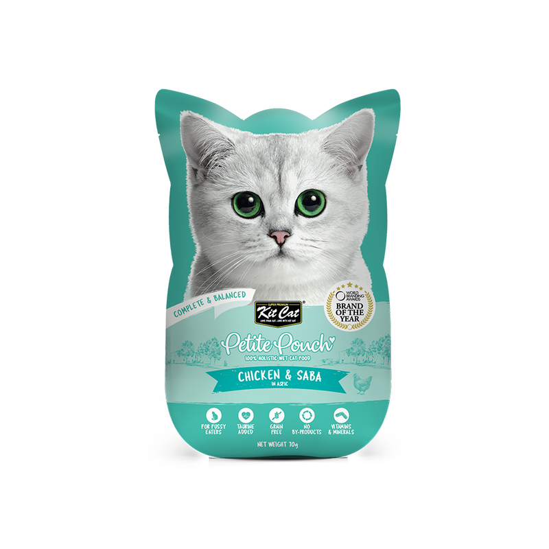 KitCat Cat Petite Pouch Complete & Balanced - Chicken & Saba in Aspic 70g