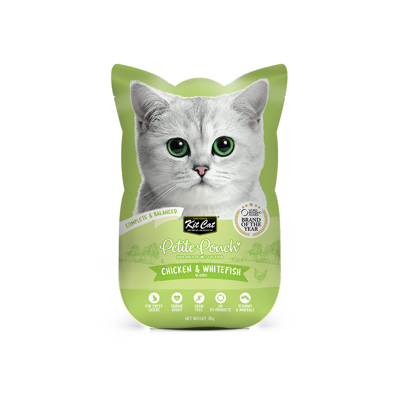 KitCat Cat Petite Pouch Complete & Balanced - Chicken & Whitefish in Aspic 70g