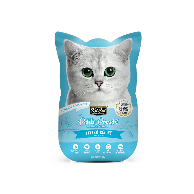KitCat Cat Petite Pouch Complete & Balanced - Kitten Tuna in Aspic 70g