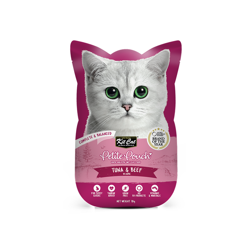 KitCat Cat Petite Pouch Complete & Balanced - Tuna & Beef in Aspic 70g