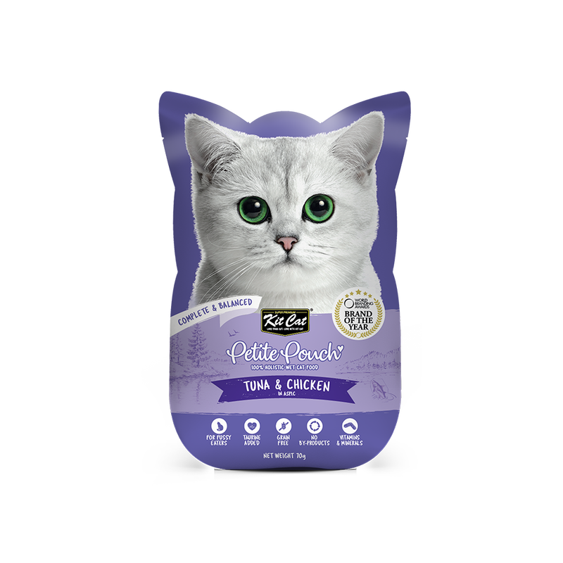 KitCat Cat Petite Pouch Complete & Balanced - Tuna & Chicken in Aspic 70g