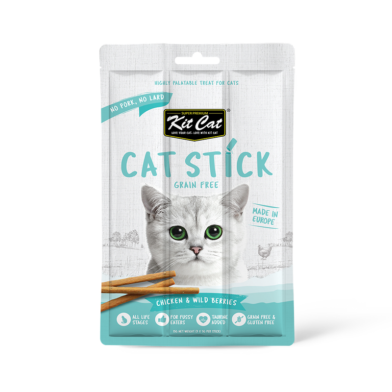 KitCat Cat Stick Grain-Free Chicken & Wild Berries 15g (5g x 3)