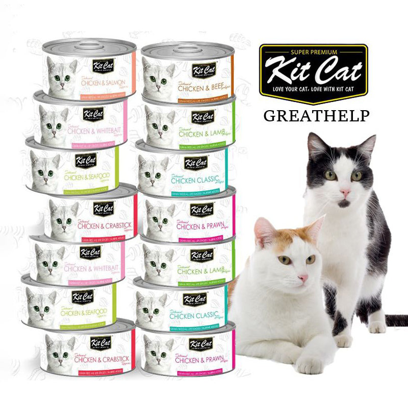 *DONATION TO MUTTS RESCUE* KitCat Country Fresh / Ocean Pure / Super Premium 80g x 24 cans (Assorted)