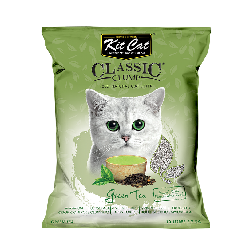Kitcat Cat Classic Clump Litter Green Tea 7kg