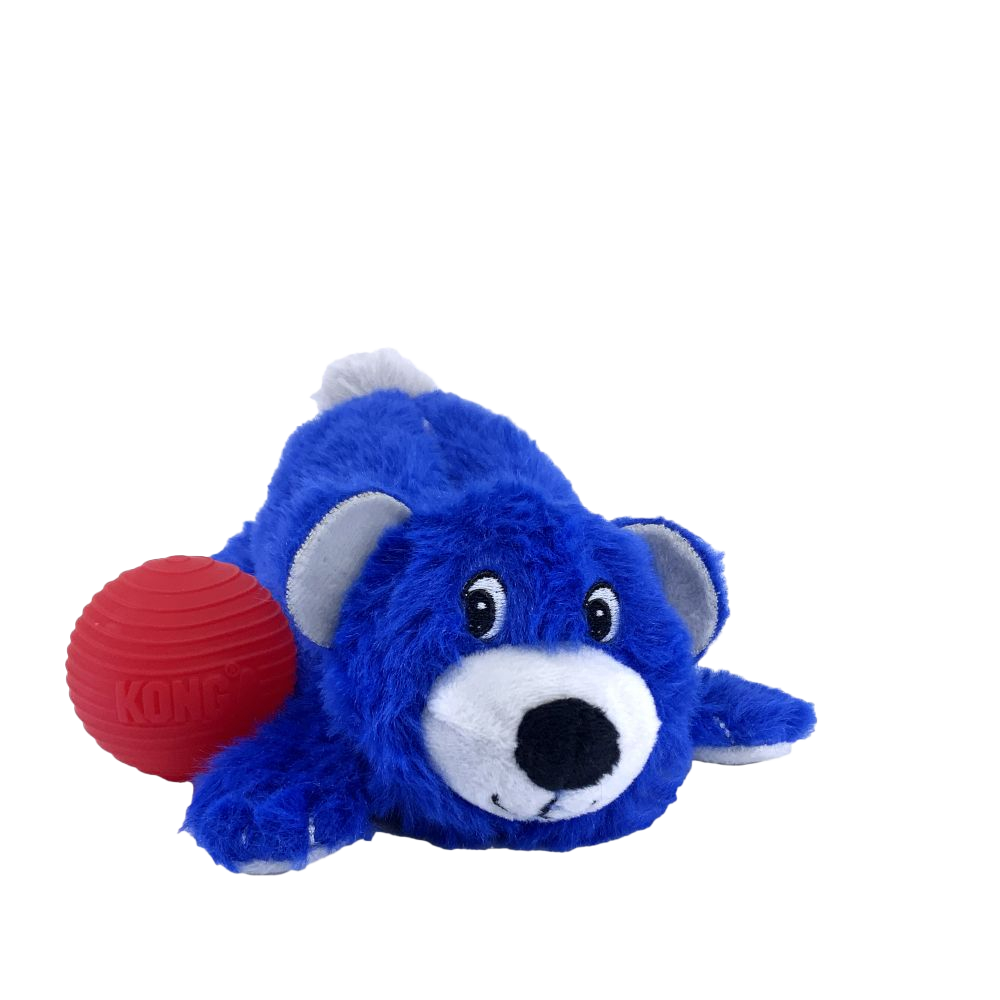 KONG Cozie Pocketz Biber – Plüschspielzeug Für Mittelgroße Hunde, Mit Quietschbällen & Knister-Effekt