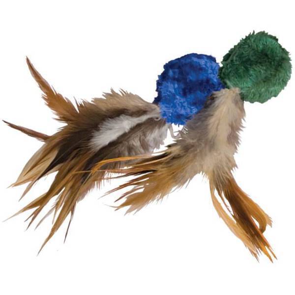 Kong Cat Naturals Crinkle Ball with Feathers 2pc (CC4)