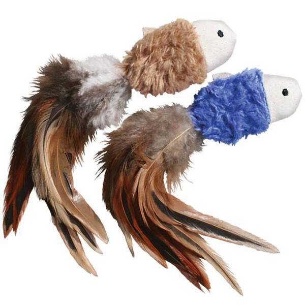 Kong Cat Naturals Crinkle Fish with Feathers 2pcs (CW44)