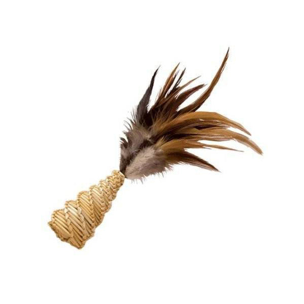 Kong Cat Naturals Straw Cone with Feathers (CW42)