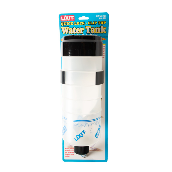 Lixit Pet Quick Lock Flip Top Water Tank with No-Drip Valve 32oz