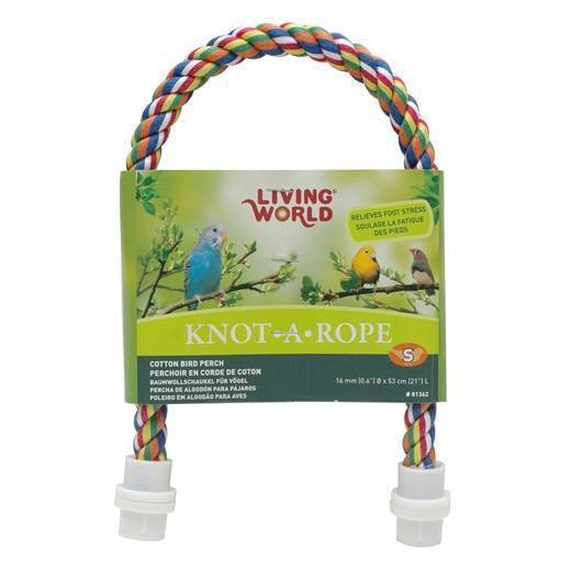 Living World Knot-A-Rope Multi-Coloured Cotton Perch 16mm x 53cm L - 81362