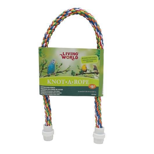 Living World Knot-A-Rope Multi-Coloured Cotton Perch 16mm x 65cm L - 81363
