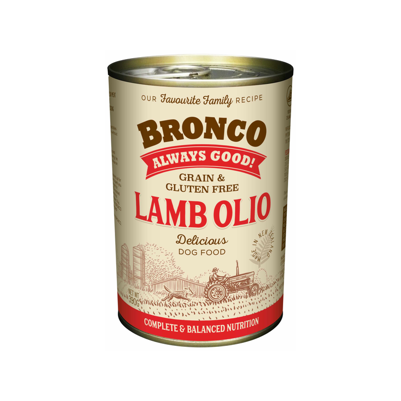 Bronco Dog Lamb Olio 390g