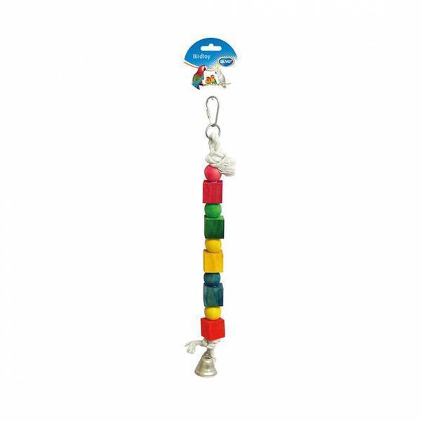 Duvo Birdtoy White Rope Ring with Colorful Cubes & Bell 35cm