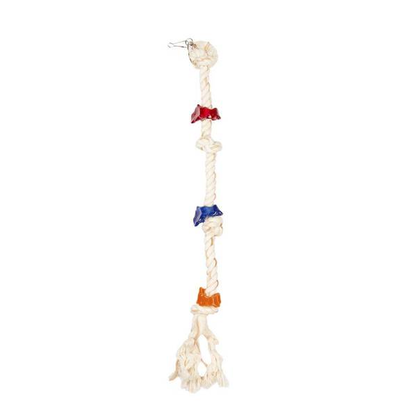 Duvo Birdtoy Bird Rope with 4 Knots & Acrylic 70cm