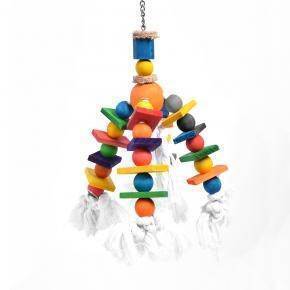 Duvo Birdtoy with Colorful Cubes and Rope 35.5cm x 10cm