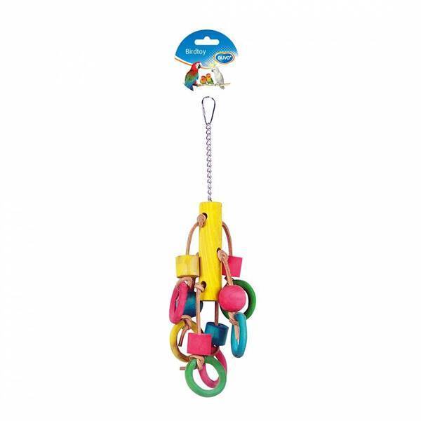 Duvo Birdtoy Colorful Wooden Rings & Cubes 33cm