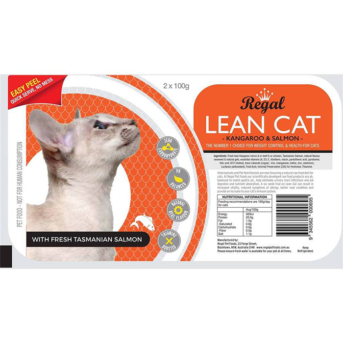 *FROZEN* Lean Cat Kangaroo with Fresh Tasmanian Salmon 2x100g