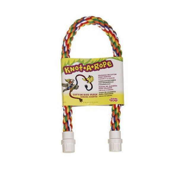 Living World Knot-A-Rope Multi-Coloured Cotton Perch 30mm x 71cm L - 81381
