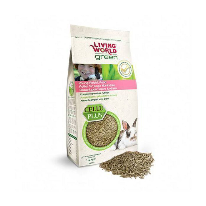Living World Green CelluPlus Grain Free Food For Young Rabbit 1.4kg - 65201