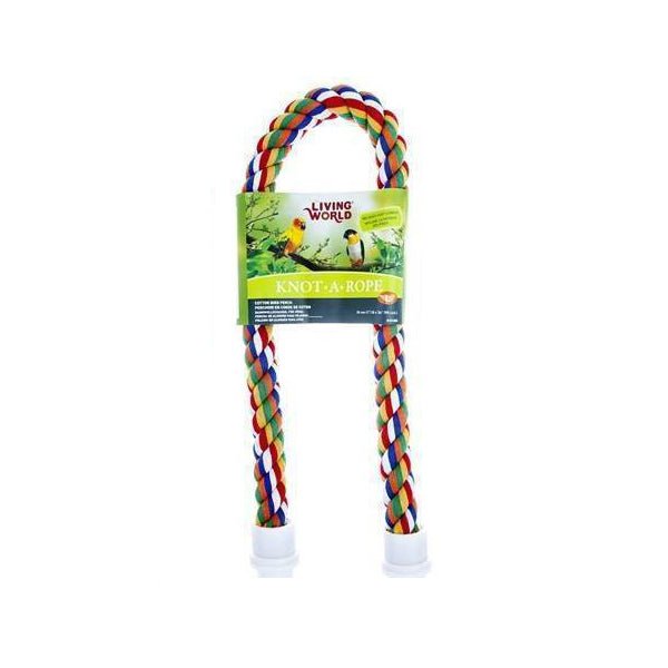 Living World Knot-A-Rope Multi-Coloured Cotton Perch 30mm x 36cm L - 81382