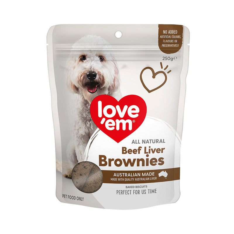 Love'em Dog Beef Liver Brownies 250g