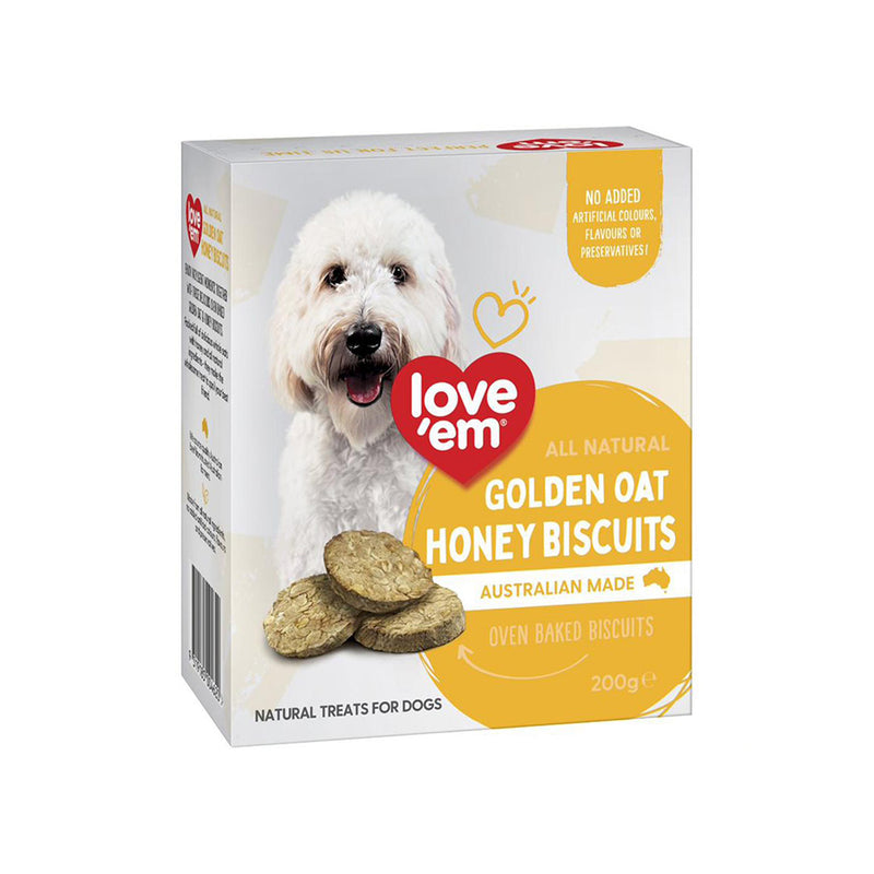 Love'em Dog Oven Baked Biscuits Golden Oat Honey Biscuits 200g