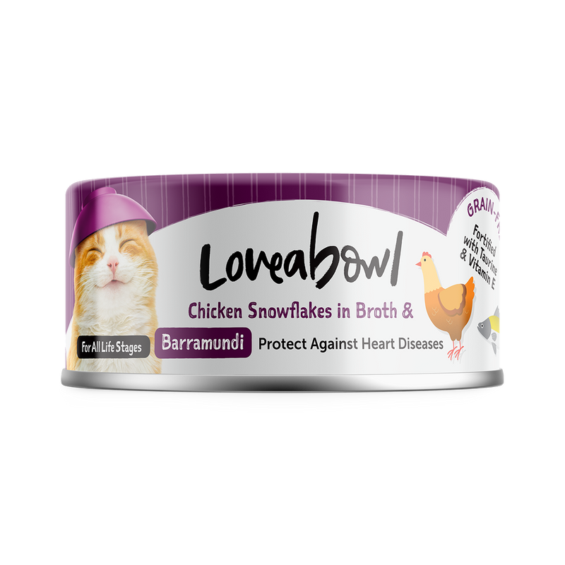 Loveabowl Cat Wet Food Chicken Snowflakes & Barramundi in Broth 70g