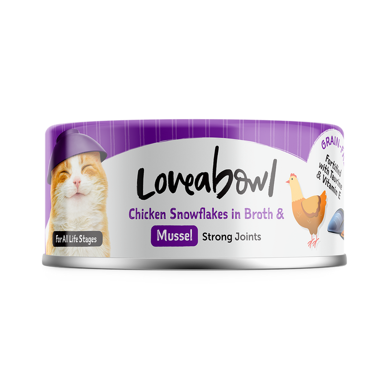 Loveabowl Cat Wet Food Chicken Snowflakes & Mussel in Broth 70g