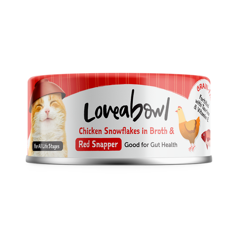 Loveabowl Cat Wet Food Chicken Snowflakes & Red Snapper in Broth 70g