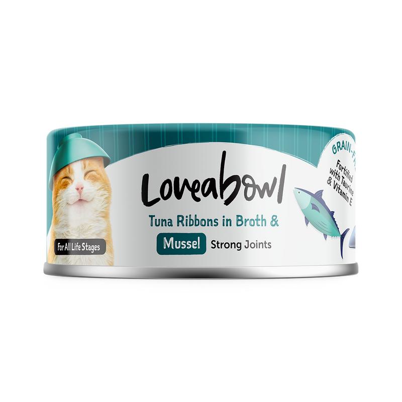 Loveabowl Cat Wet Food Tuna Ribbons & Mussel in Broth 70g