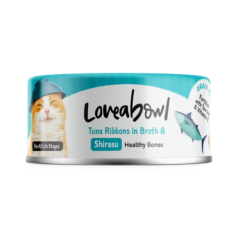 Loveabowl Cat Wet Food Tuna Ribbons & Shirasu in Broth 70g
