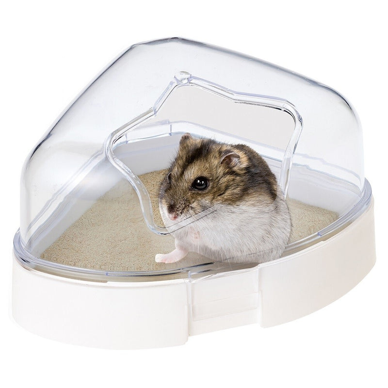 Marukan Clean & Clear Corner Bath with Sand & Scoop for Hamsters