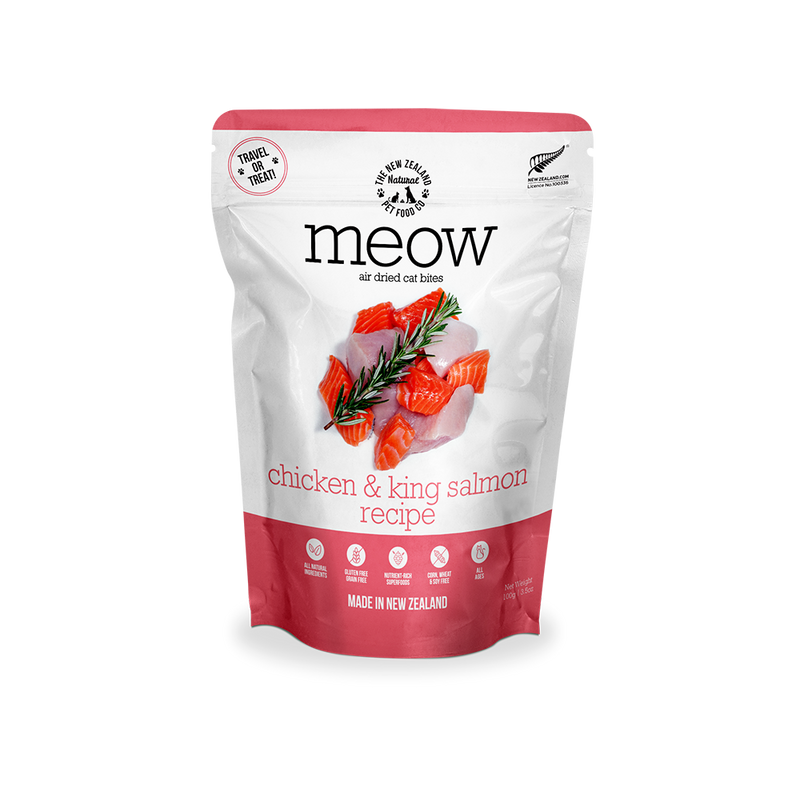 Meow Air-Dried Cat Treats Chicken & King Salmon 100g