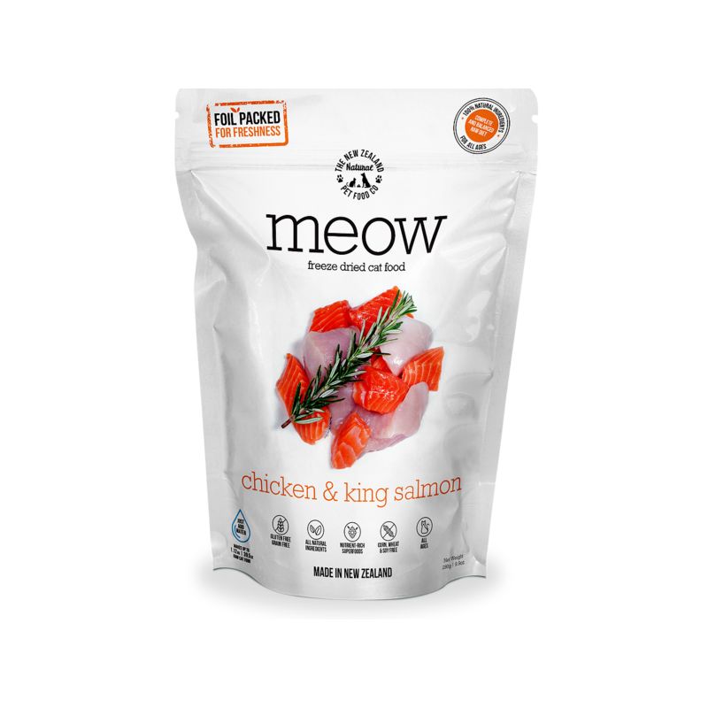Meow Freeze-Dried Cat Food Chicken & King Salmon 280g