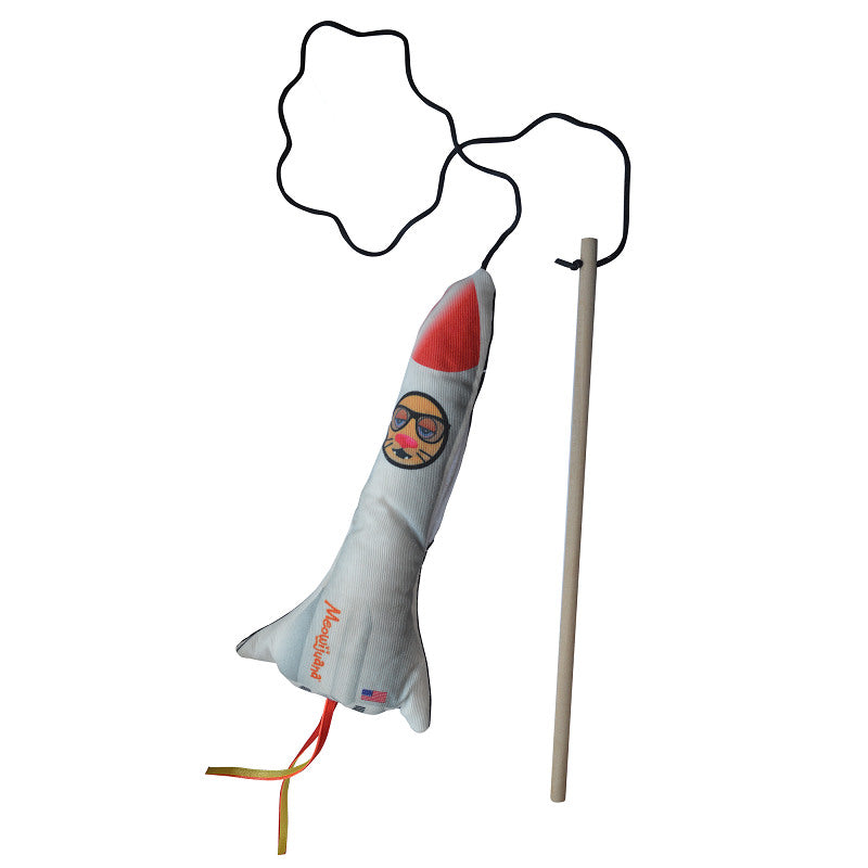 Meowijuana Cat Toy Get Blasted Refillable Rocket with Wand