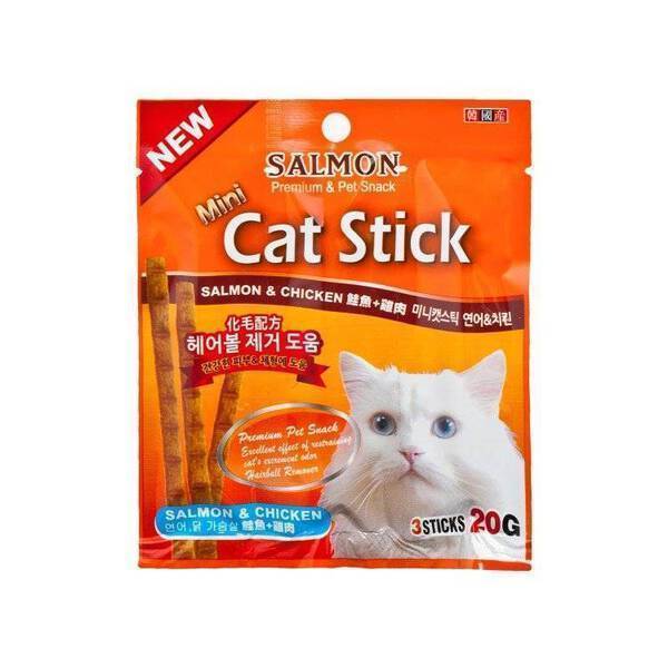 Bow Wow Cat Treat Mini Cat Stick - Salmon & Chicken 20g (BW1098)