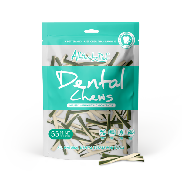 Altimate Pet Dog Dental Chews Infused with Mint & Chlorophyll - Mint Mini Stick 55pcs