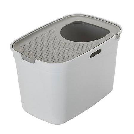 Moderna Top Cat Closed Litter Box White/Warm Grey