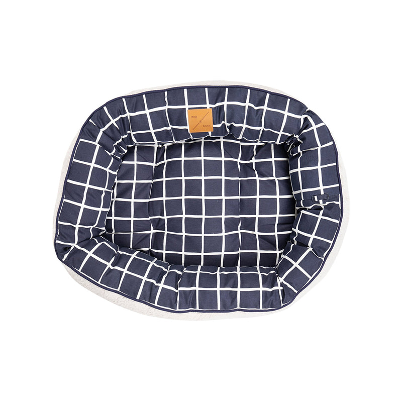 Mog & Bone Dog 4 Seasons Reversible Circular Bed S - Navy Check